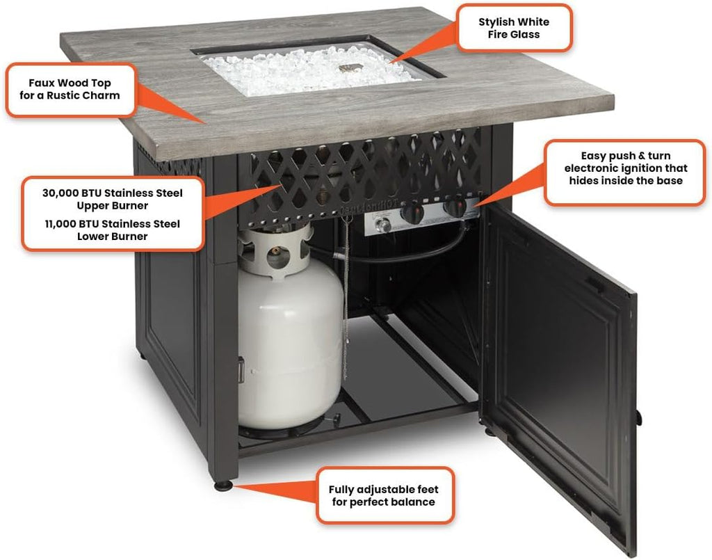 Endless Summer DualHeat Dakota 38' Fire Pit | Dual Heat 2-in-1 Propane Fire Pit & Outdoor Heater | 41,000 Total Combined BTU