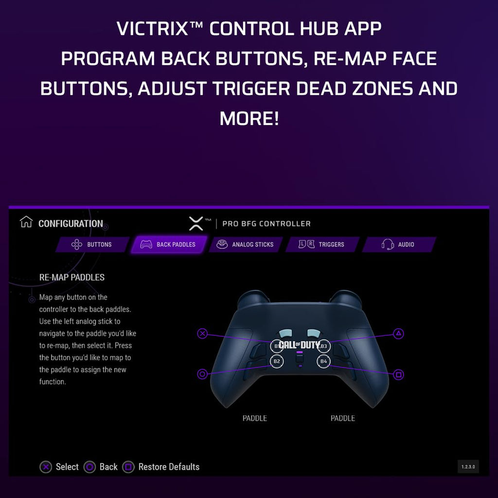 PDP Victrix Pro BFG Wireless Controller for PS4/PS5/PC, Sony 3D Audio, Modular Back Buttons/Clutch Triggers/Joystick, Call of Duty Midnight Mask