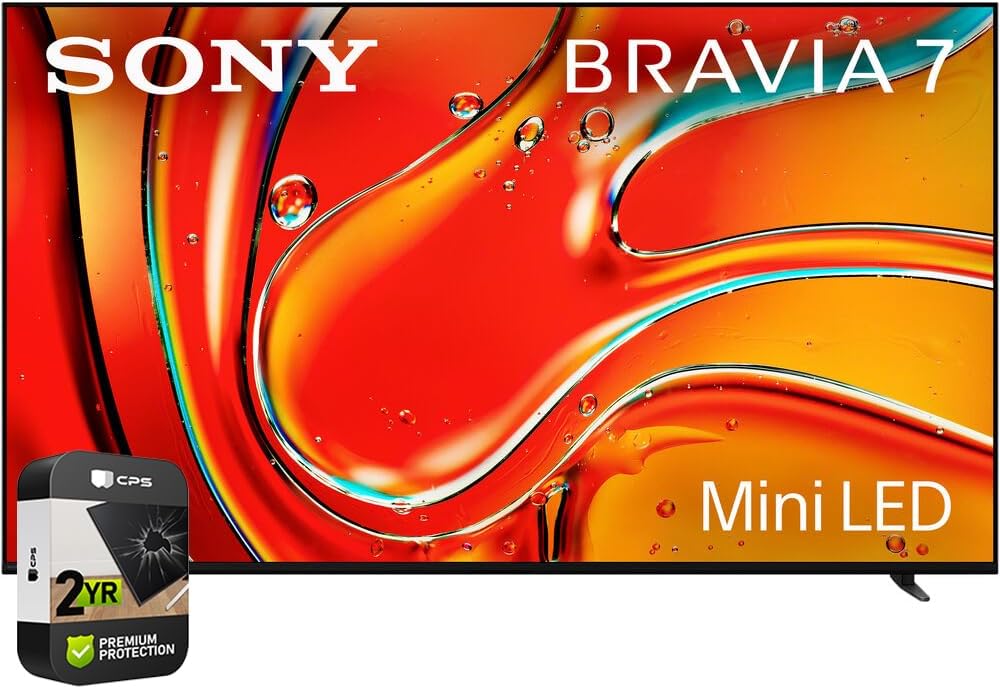Sony K75XR70 BRAVIA 7 75 inch 4K HDR Smart QLED Mini-LED TV 2024 Bundle with 2 YR CPS Enhanced Protection Pack