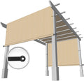 Windscreen4less 9'x16' Outdoor Pergola Replacement Shade Cover Canopy for Patio Privacy Shade Screen Panel with Grommets on 2 Sides Includes Weighted Rods Breathable UV Block Beige