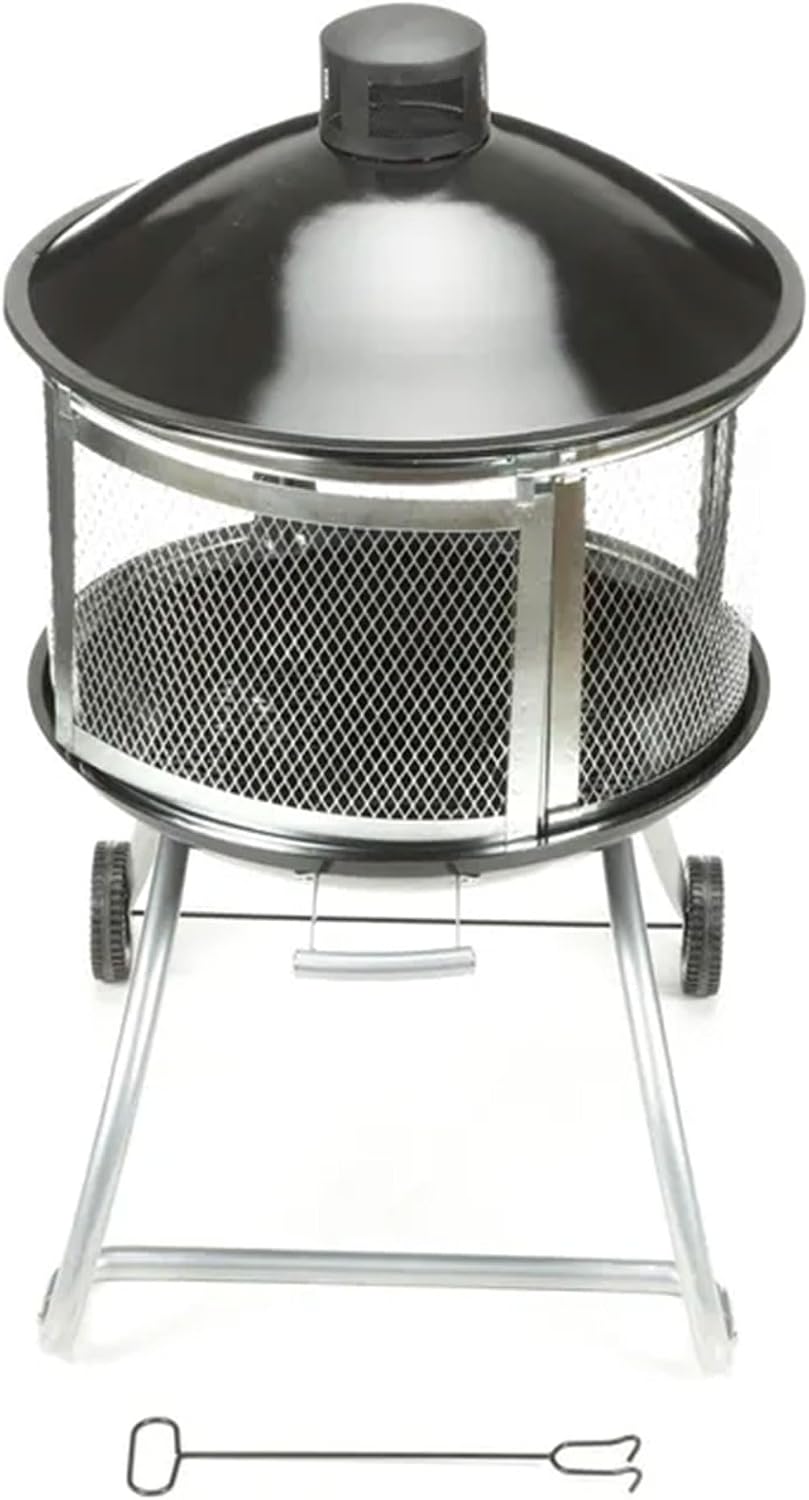 Four Seasons Courtyard Outdoor Fire Pit with Sliding Door, and Top Lid, 28'