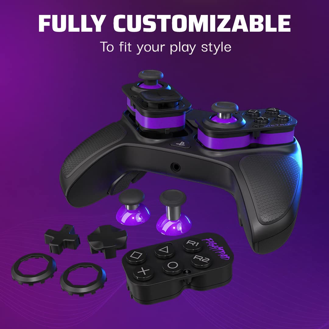 PDP Victrix Pro BFG Wireless Gaming Controller for Playstation 5 / PS5, PS4, PC, Modular Esports Gamepad, Remappable Buttons, Customizable Triggers/Paddles/D-Pad/Fightpad, PC App, Black