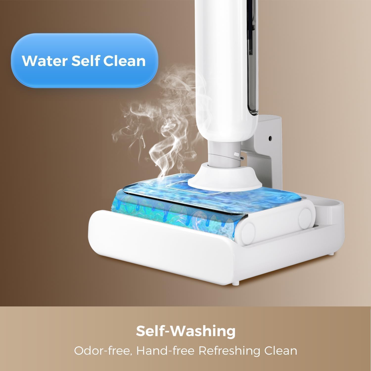 Wet Dry Vacuum Cleaner Cordless, 23000Pa Mop Combo, 45min Runtime, 180° Lay-Flat, Self-Cleaning, LED & Voice, for Hard Floors & Pet Hair