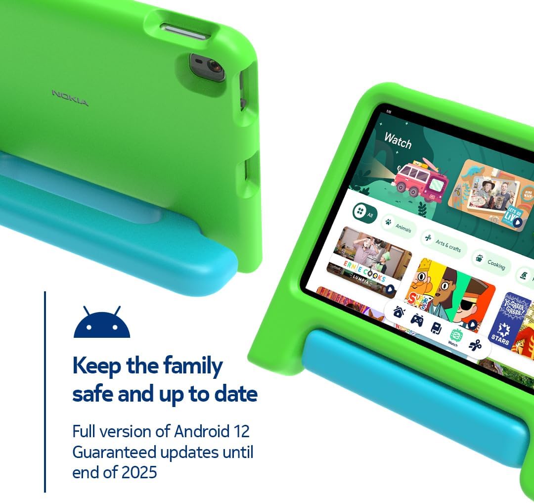 Nokia T10 Kids Edition | Included Case | Android 12 | 8-Inch Screen | Tablet | US Version | 4/64GB | 8MP Camera | Orange/Red