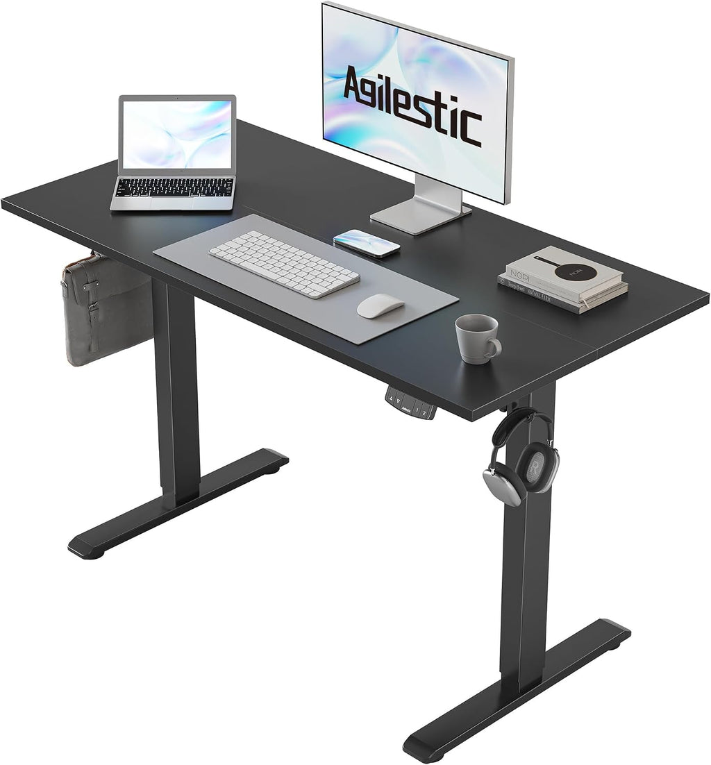 Agilestic Electric Standing Desk, 40 x 24 Inches Height Adjustable Desk, Sit Stand up for Work Office Home, Ergonomic Rising Computer Table with Memory Preset, Black
