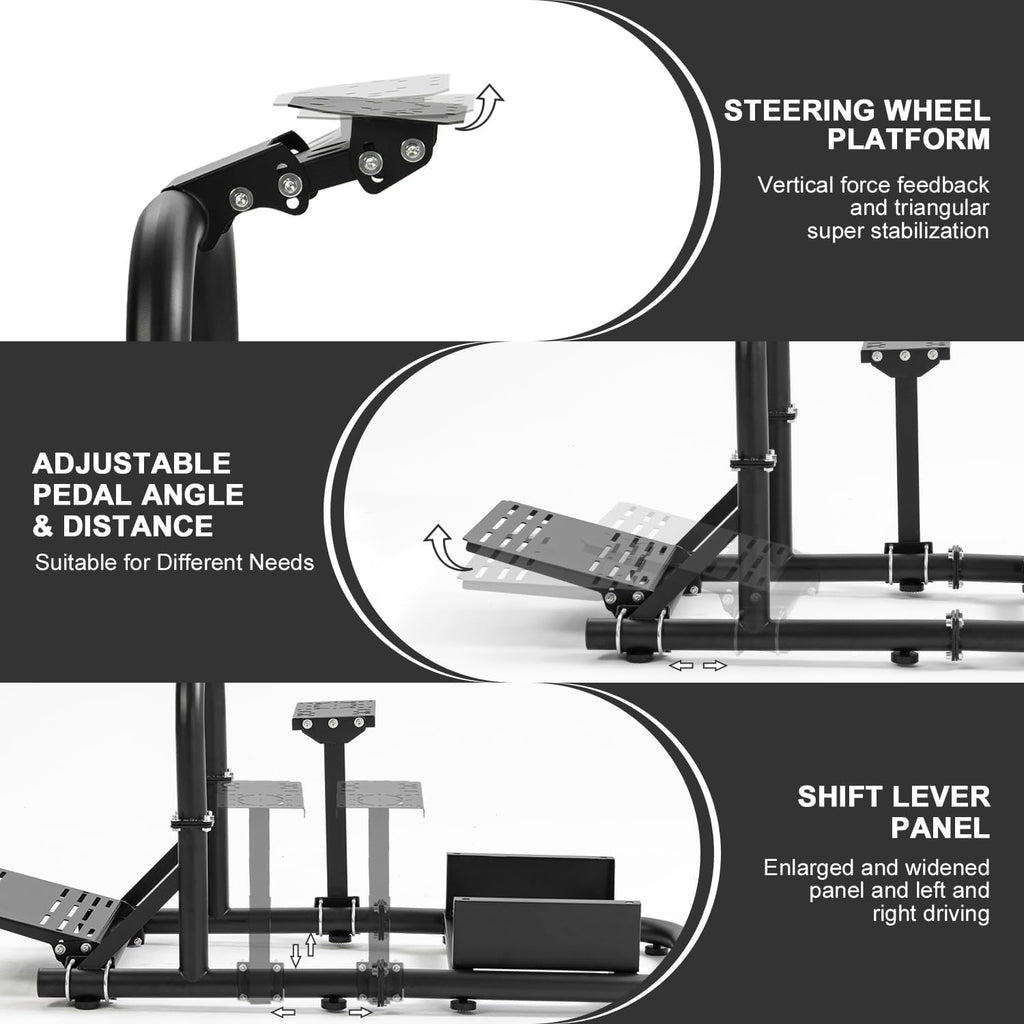 Hottoby Racing Simulator Cockpit 50mm Round Tube Driving Gaming Cockpit Fit for Logitech, Thrustmaster, Fanatec, PC, PS4, Xbox, Seat Pedal Wheel Not Included