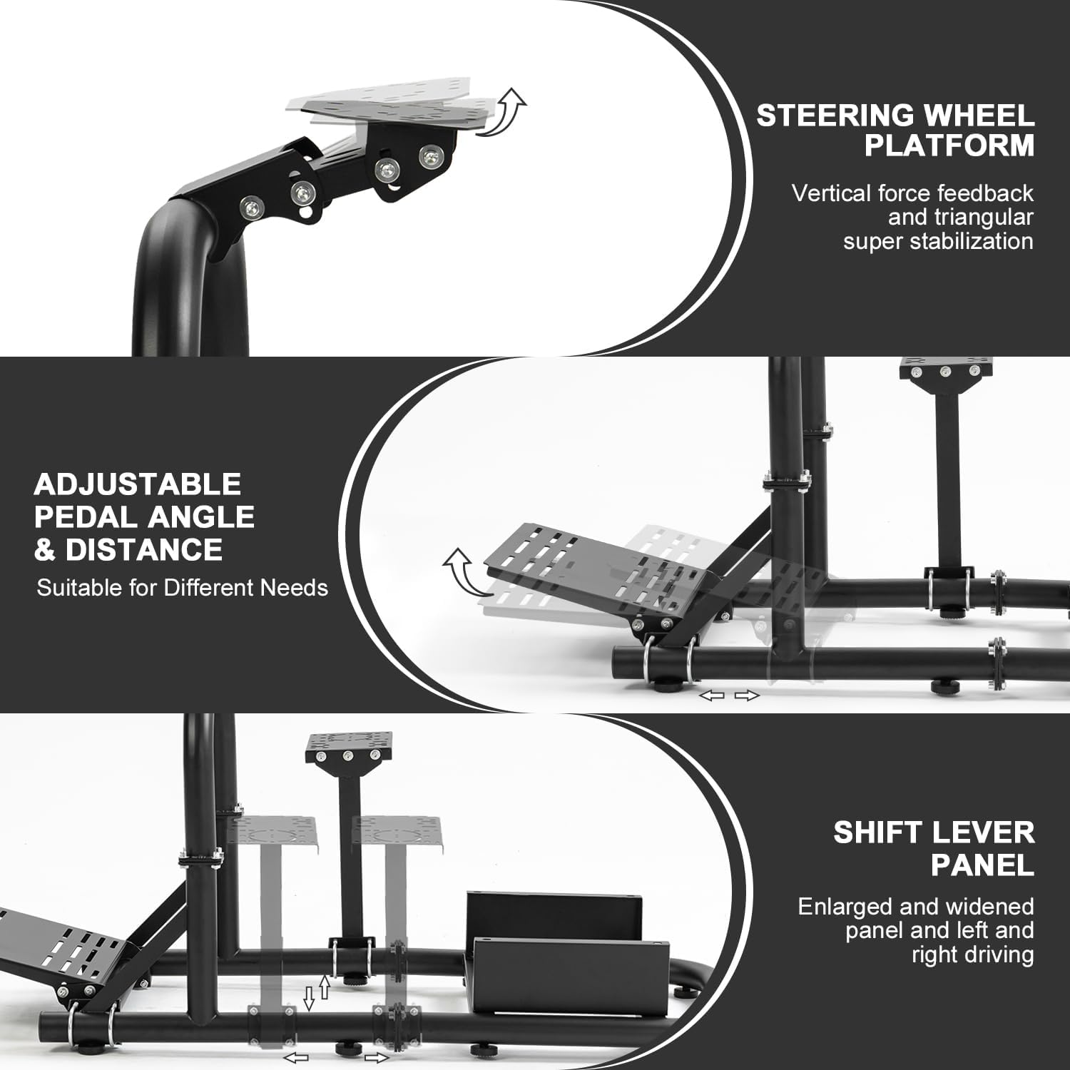 Hottoby Racing Simulator Cockpit 50mm Round Tube Driving Gaming Cockpit Fit for Logitech, Thrustmaster, Fanatec, PC, PS4, Xbox, Seat Pedal Wheel Not Included