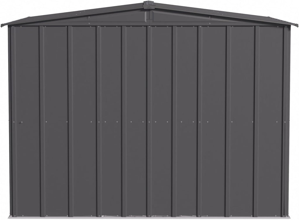 8x8 Metal Outdoor Galvanized Steel Storage Shed with Sliding Double Lockable Doors for Backyard or Patio Storage of Bikes, Grills, Supplies, Tools, Toys, for Lawn, Garden, and Camping, Dark Grey