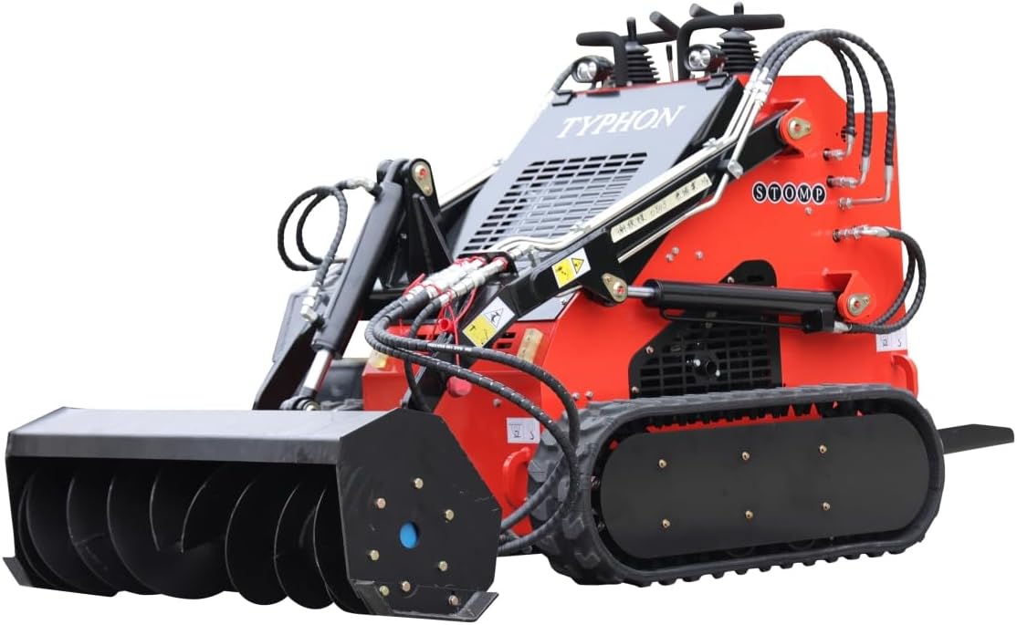 TYPHON STOMP Mini Skid Steer Loader – 1800lbs Skid Steer with Trench Filler– Compact Skid-steer Machine For Garden, Farms, Parks, Roads – Ideal for Digging, Drilling, Bull-Dozing