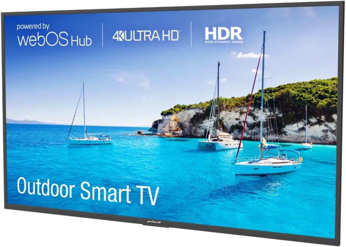 Neptune NT554 55-Inch Partial Full Sun Outdoor 4K HDR Smart TV with Tilting Wall Mount, 16:9 Aspect Ratio, 3840x2160 Resolution, 800cd/m2 Brightness, 178° Vertical/Horizontal Viewing Angle