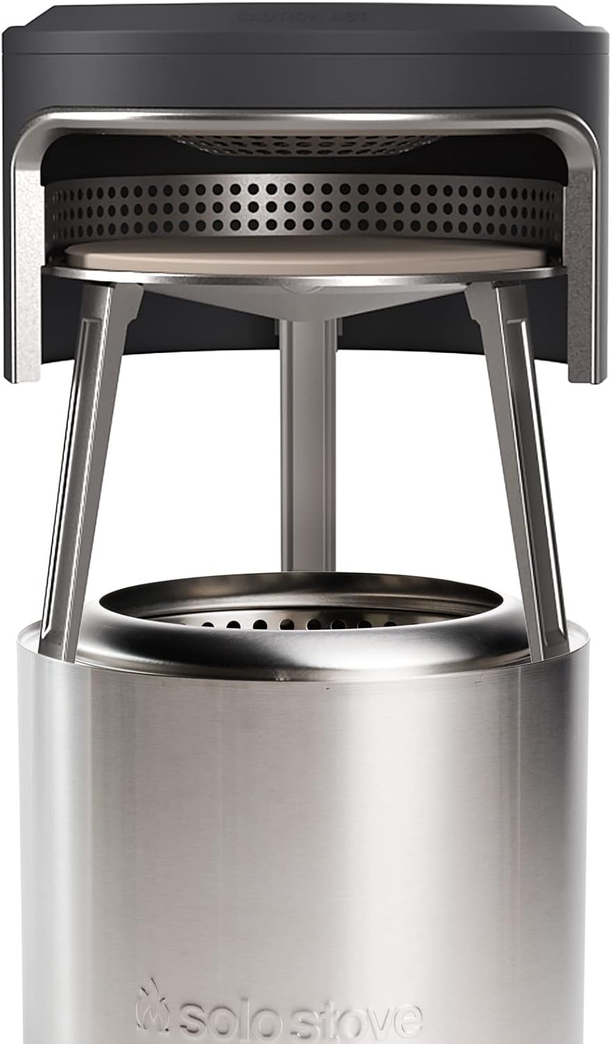 Solo Stove Ranger Pi Fire | Pizza Oven Accessory for Ranger Fire Pit, Incl. Carry Case & Cordierite Pizza Stone, Wood Burning Assembly, Stainless Steel, (H x Dia): 15.7 x 15 in, 13.4 lbs