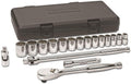 GearWrench 80716 1/2-Inch Drive 12 Point SAE Socket Set, 18-Piece