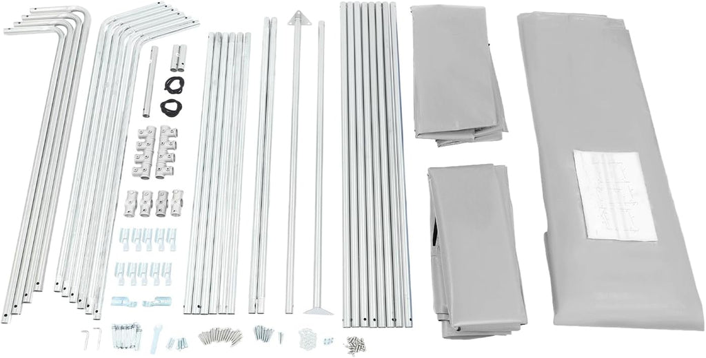 12X8Ft Portable Car Port with Roll-Up Windows Reinforced Portable Garage Heavy Duty Carport Shelter Car Canopy for Outdoor Garden (Grey, 12x12x8Ft)