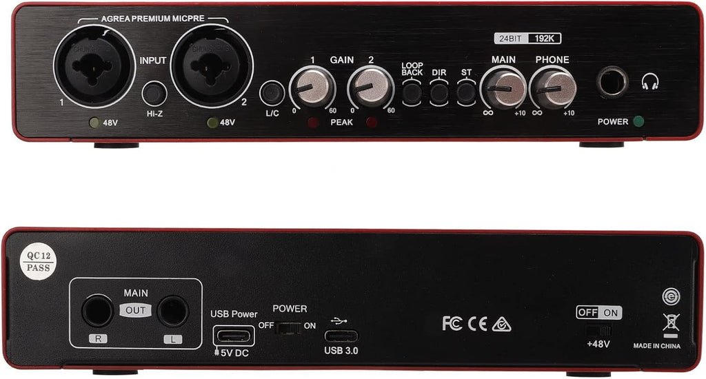 Live Sound Card USB Portable Voice Changer Sound Mixer Board Audio Interface DJ Mixer Sound Audio Mixer Board Podcast Equipment Guitar Voice Changer for Streaming Podcasting Gaming