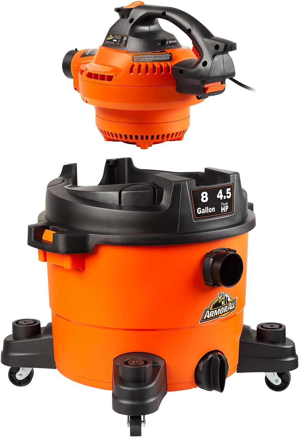 Armor All VBV809 0901 8-Gallon 4.5 Peak HP Wet/Dry Vacuum with Detachable Blower, Orange