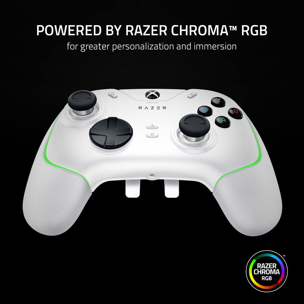 Razer Wolverine V2 Chroma Wired Gaming Pro Controller for Xbox Series X|S, Xbox One, PC: RGB Lighting - Remappable Buttons & Triggers - Mecha-Tactile Buttons & D-Pad - Trigger Stop-Switches - White