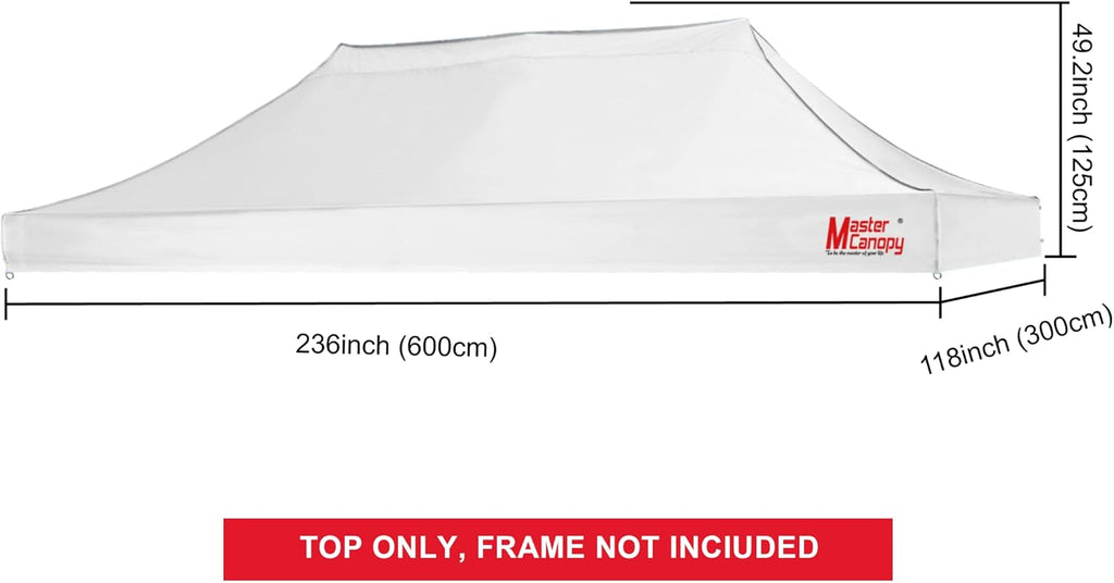 MASTERCANOPY Replacement Top Pop Up Top (10x20, White)