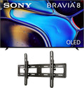 Sony K65XR80 65 Inch IMAX Enhanced Bravia OLED 4K HDR Google TV with a Sanus VMPL50A-B1 Tilting Wall Mount for 32-85 Inch Flat Screen TVs (2024)