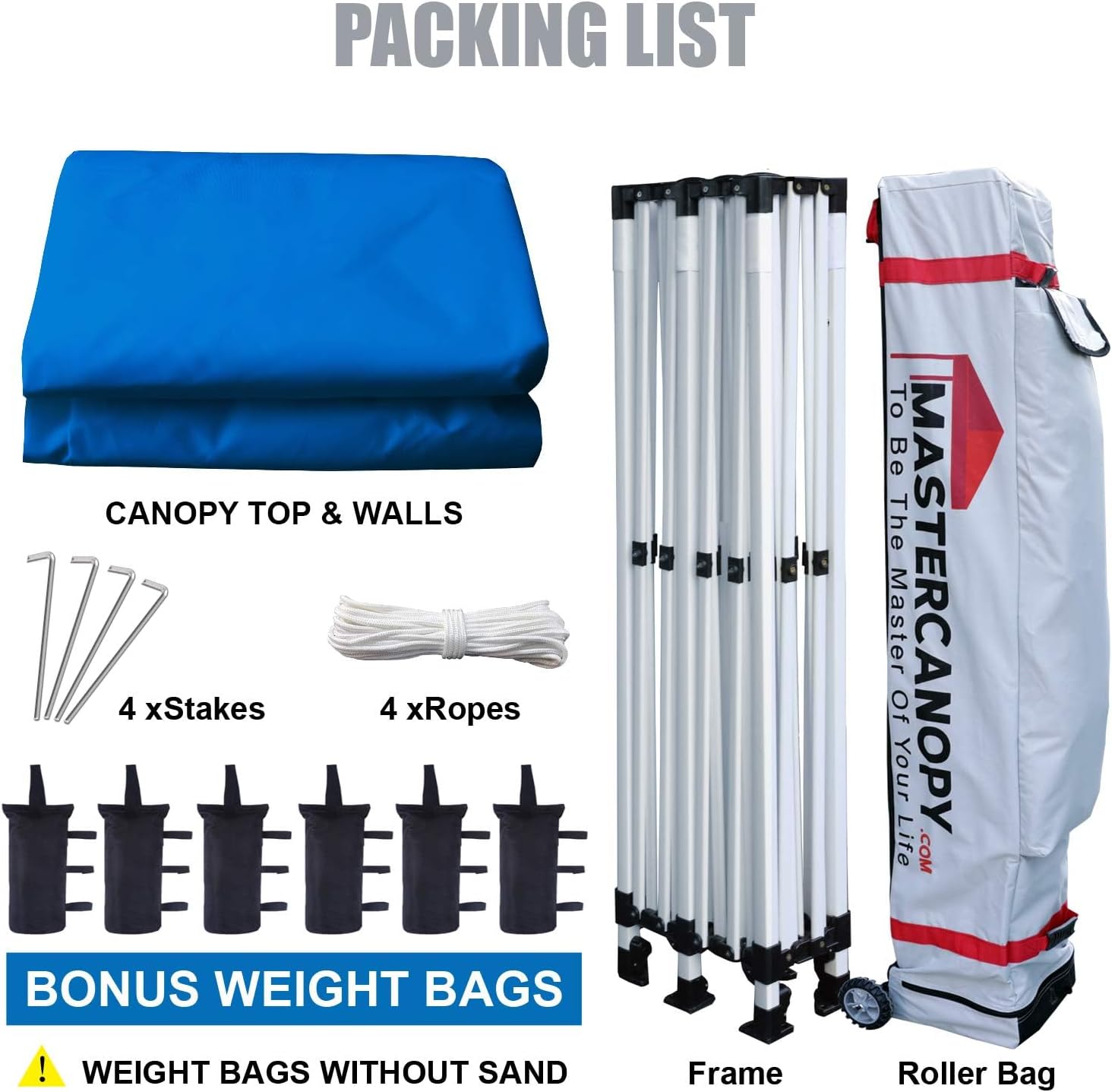 MASTERCANOPY Heavy Duty Pop-up Canopy Tent with Sidewalls (10x20,Blue)