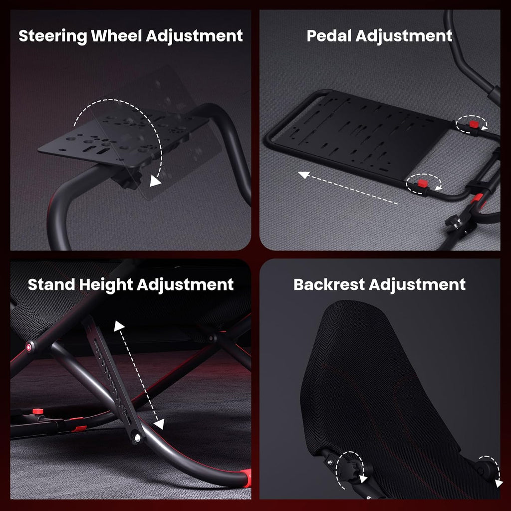 RACGTING Racing Simulator Cockpit for G29/G920/G923, Foldable & Adjustable Racing Seat for Thrustmaster T300RS/248/T-GT II, Fanatec CSL DD/GT DD Pro/ClubSport DD/DD+, MOZA R5, SIMAGIC Alpha Mini