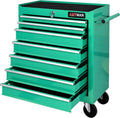 7 Drawers Tool Cart on Wheels, 7 Drawer Rolling Tool Chest with Key Lock, Trolley Organizer Tool Case, Multifunctional Rolling Tool Box for Garage,Warehouse,Workshop,Repair Shop (Green)