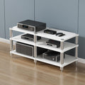 Portable Gaming Shelf & Media Stand - White AV Rack Tower for Projector, DVD, Game Console, & Cable Box - Stylish Entertainment Storage (120x48x63 cm)