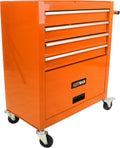 4 Drawers Tool Cart on Wheels, 4 Drawer Rolling Tool Chest, Trolley Organizer Tool Box Tool Case with 1 Cabinet, Multifunctional Tools Case for Garage,Warehouse,Workshop,Repair Shop (Orange)