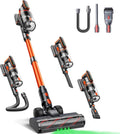Fieety Cordless Vacuum Cleaner, 650W/55KPa/70Min Runtime Stick Vacuum with 3.3Ft Hose, Wall Mount Charging, Auto Mode, Touchscreen, Self-Standing Vacuum Cleaner for Home/Pet Hair/Carpet/Car, Fragrance