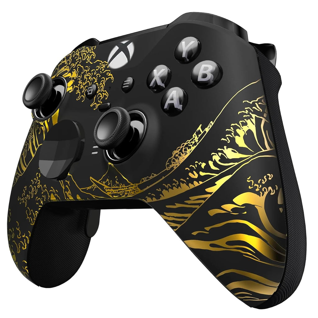 Custom Controllerzz Elite Series 2 Controller Compatible With Xbox One, Xbox Series S, and Xbox Series X (Golden Waves)