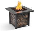 32'' Propane Fire Pit Table for Outdoor, Sintered Stone Tabletop & Polyresin Stone-Look Panel, 50000 BTU Gas Fire Pit Table for Outside Patio and Garden, with Lava Rock & Metal Lid