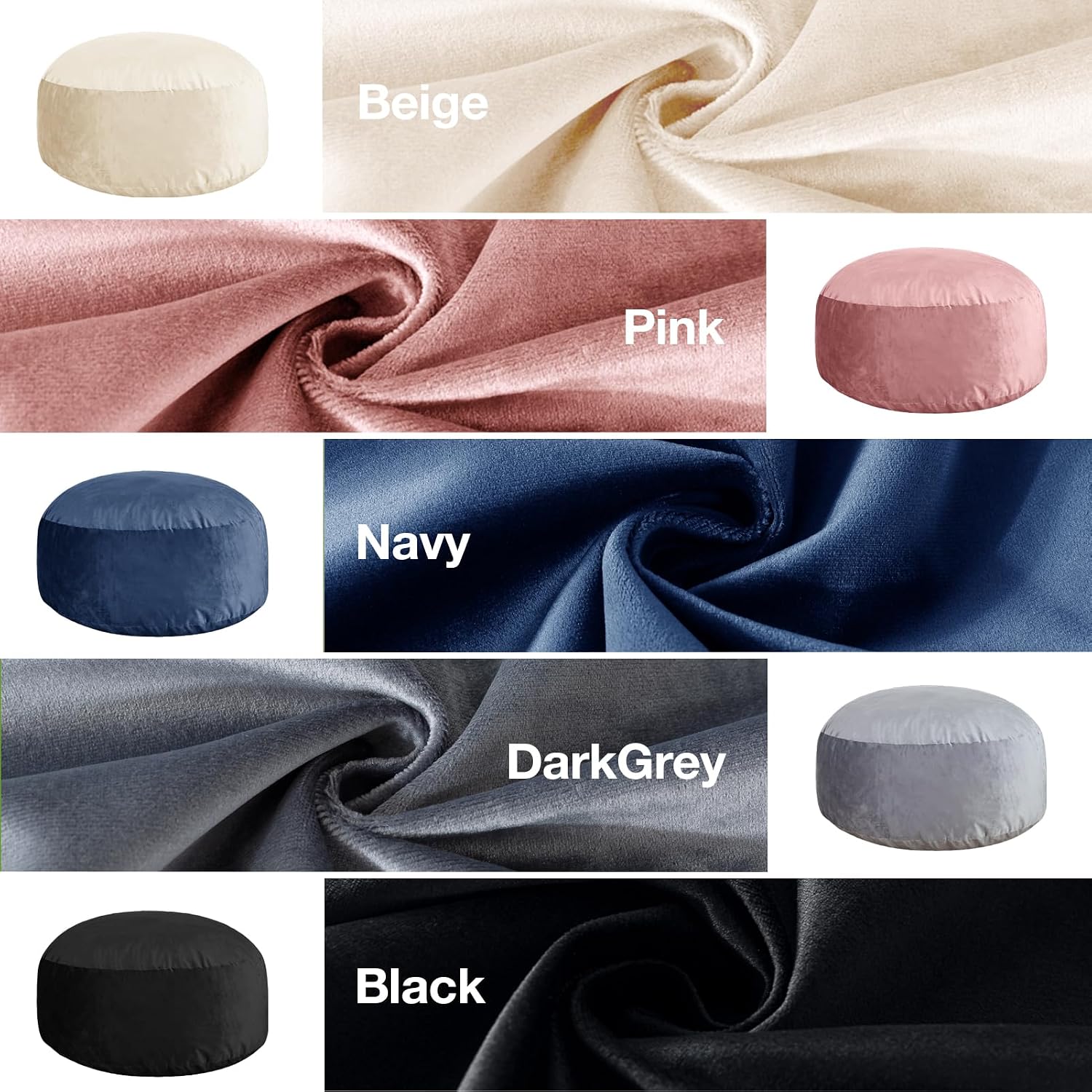 SHOUREN 5 Ft Bean Bag Chair,Memory Foam Bean Bag Chairs for Adults,Bean Bag Sofa for Living Room,Beanbag with Filler Included,Soft Velvet Fabric,Pull-Handle - 5 Foot,Dark Grey