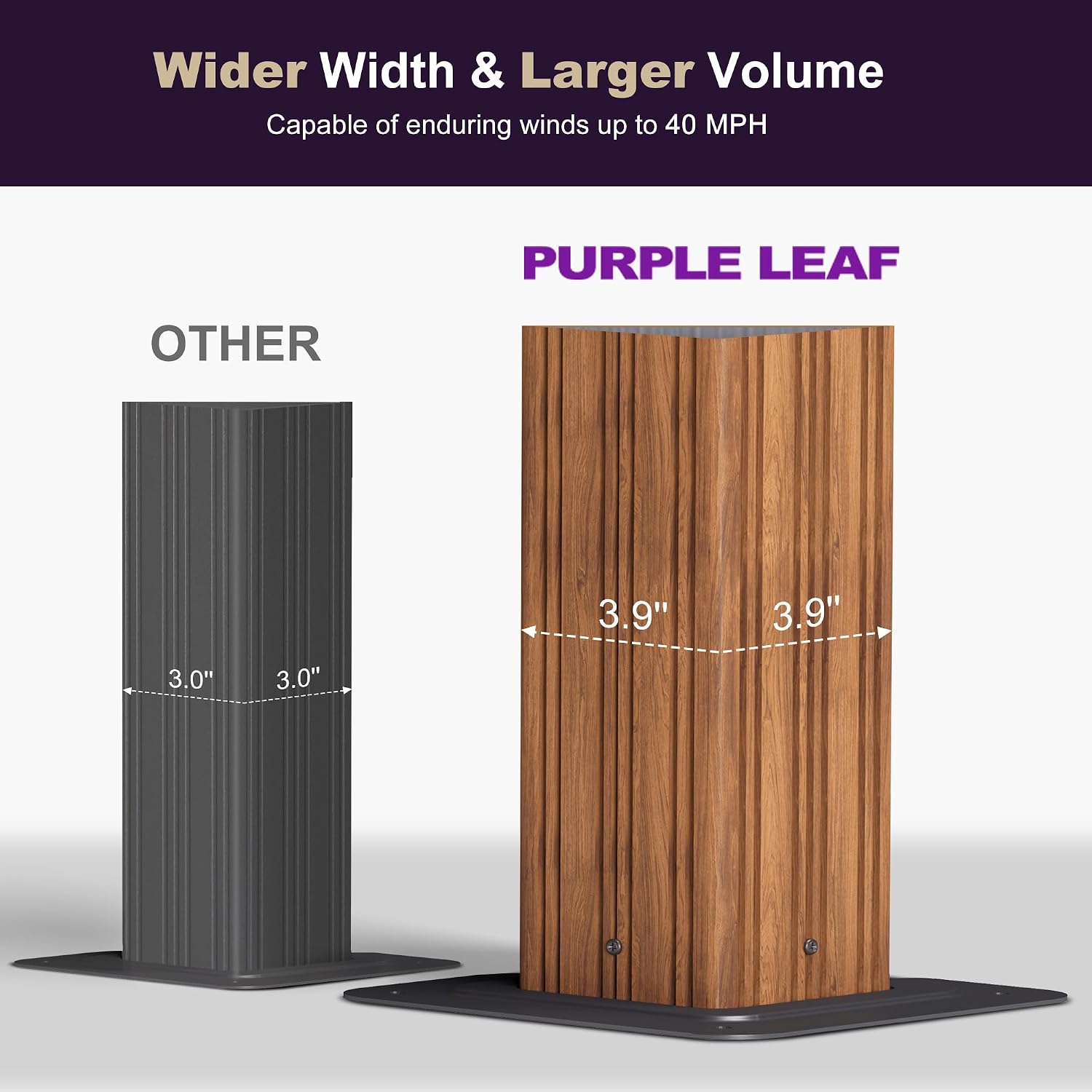 PURPLE LEAF 10' X 14' Hardtop Gazebo Outdoor Wood Grain Aluminum Frame Galvanized Steel Double Roof Gazebos with Lights for Patio Deck Backyard Garden
