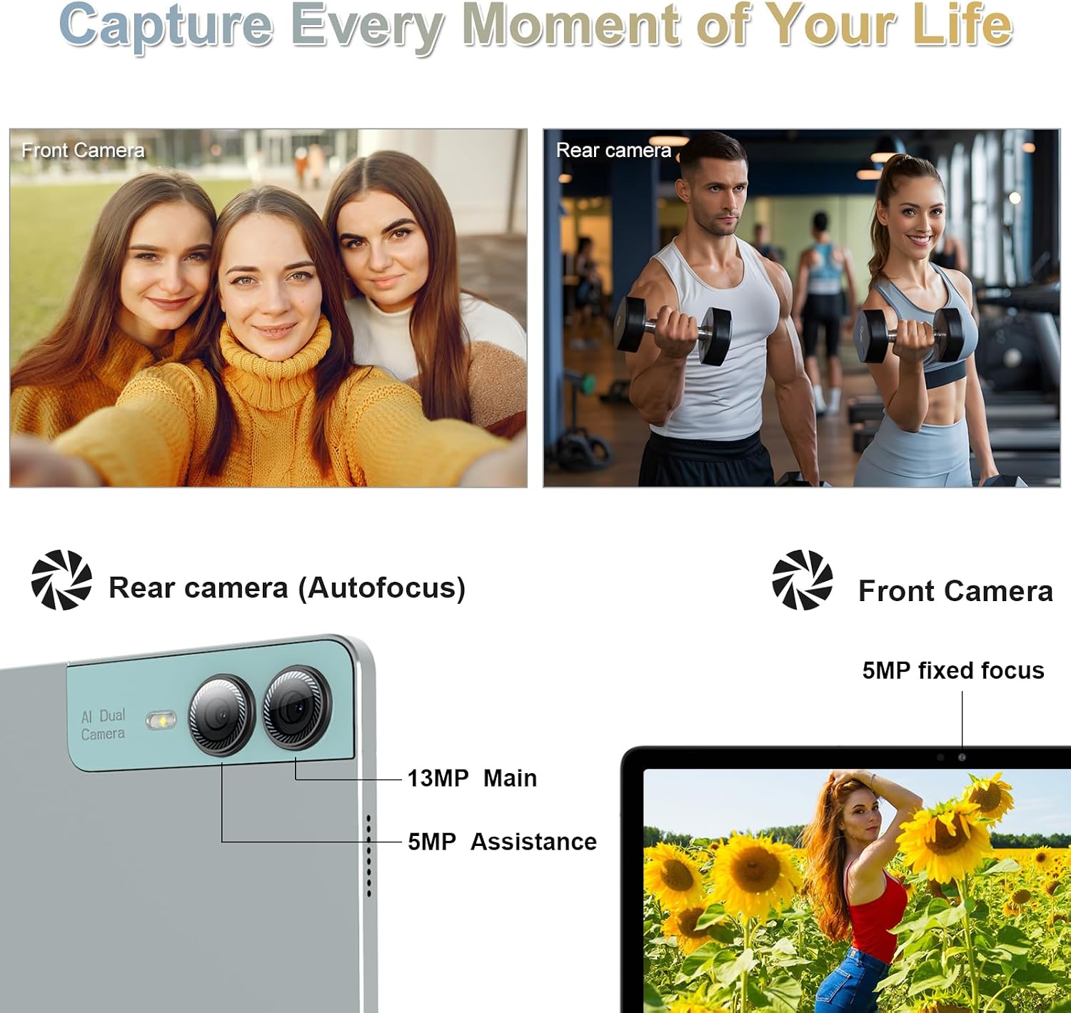 2026 Latest 11 inch Android Tablet, 18GB RAM, 128GB ROM, 1TB Expand, 2K Display, T616 Octa-Core, 5G WiFi, 13MP+5MP+5MP Camera, GPS, 9000mAh, Tablet with Case/Keyboard/Pen, Quad Speakers
