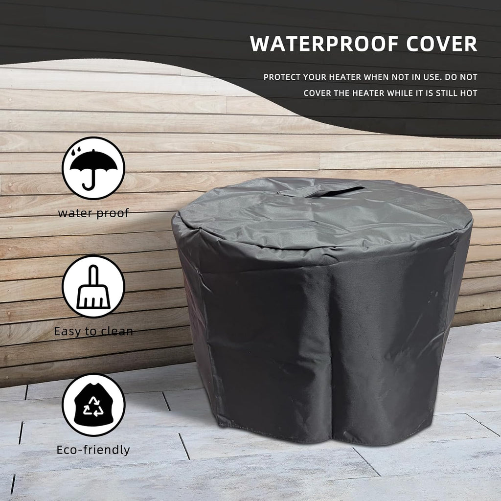 Afterglow Smokeless Fire Pit, 20.5' Round Wood Burning Stainless Steel Top & TerraFab Base, Firepit with Weather Cover Perfect for Outdoor Patio Garden, Dark Grey