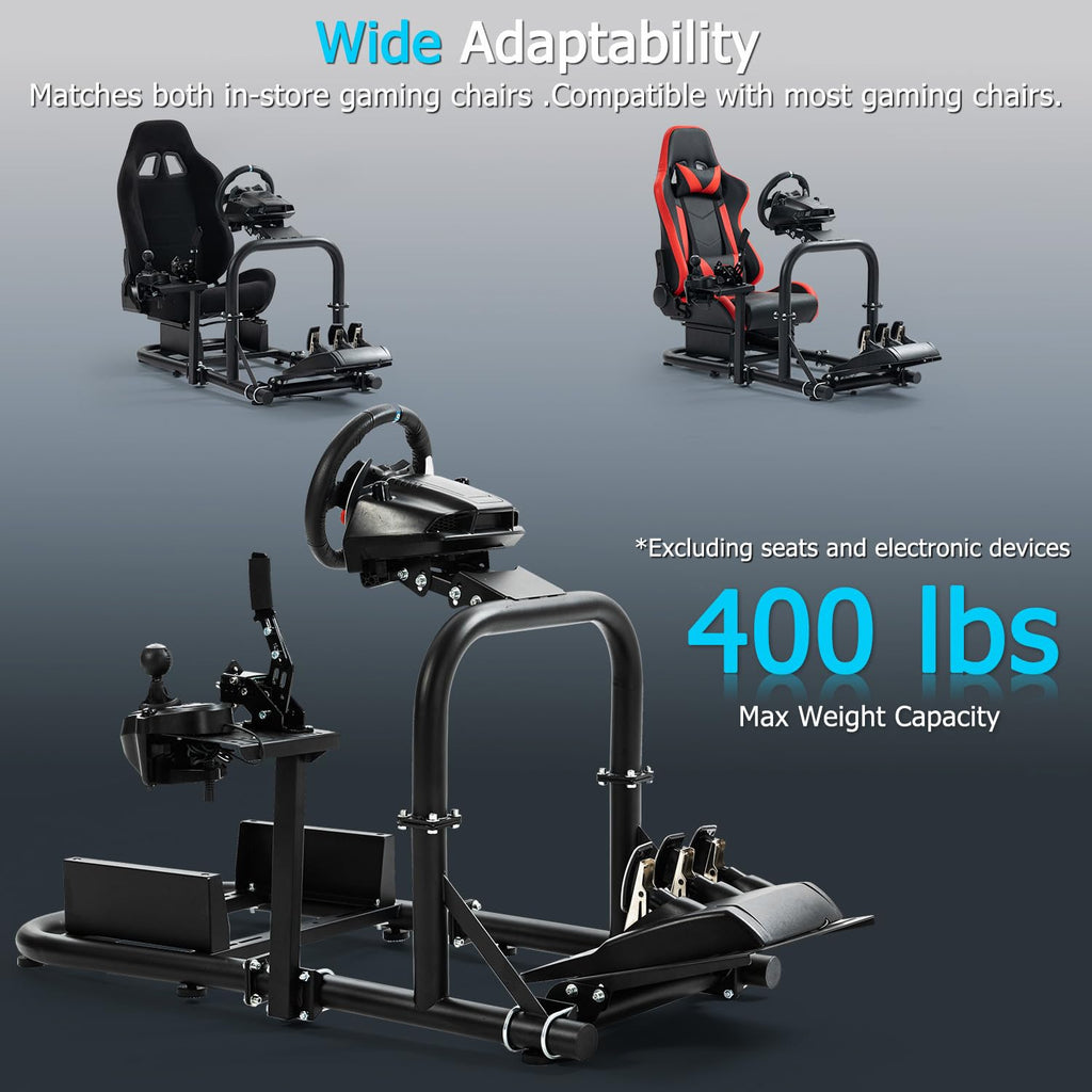 Anman Adjustable Racing Gaming Simulator Cockpit PRO, Driving Simulator Stand Fits for Logitech Thrustmaster Fanatec G25 G27 G29 G923 G920, T300RS TX PC PS4 Xbox,NOT Include Wheel Shifter Pedals Seat