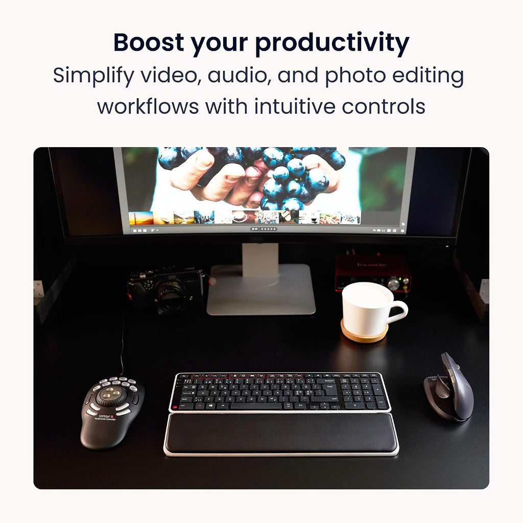 Contour ShuttlePRO v2 - Multimedia Controller with Jog Wheel & 15 Custom Programmable Buttons | Ideal for Video, Audio & Photo Editing | Mac & PC Compatible - Black