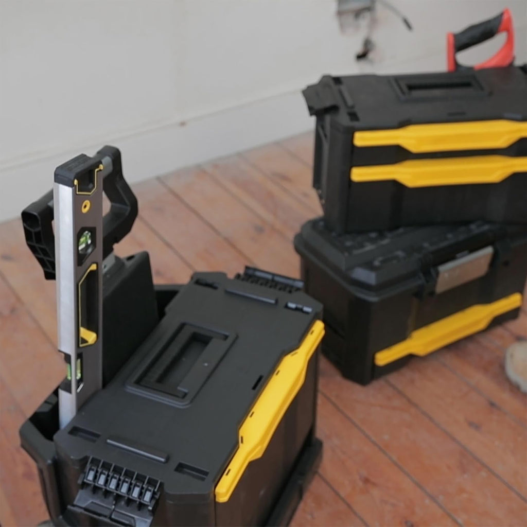 STANLEY Rolling Workshop Toolbox, Detachable Toolbox with Drawers, Flip Bin, Back Pocket, 7 Heavy Duty Wheels, 1-79-206