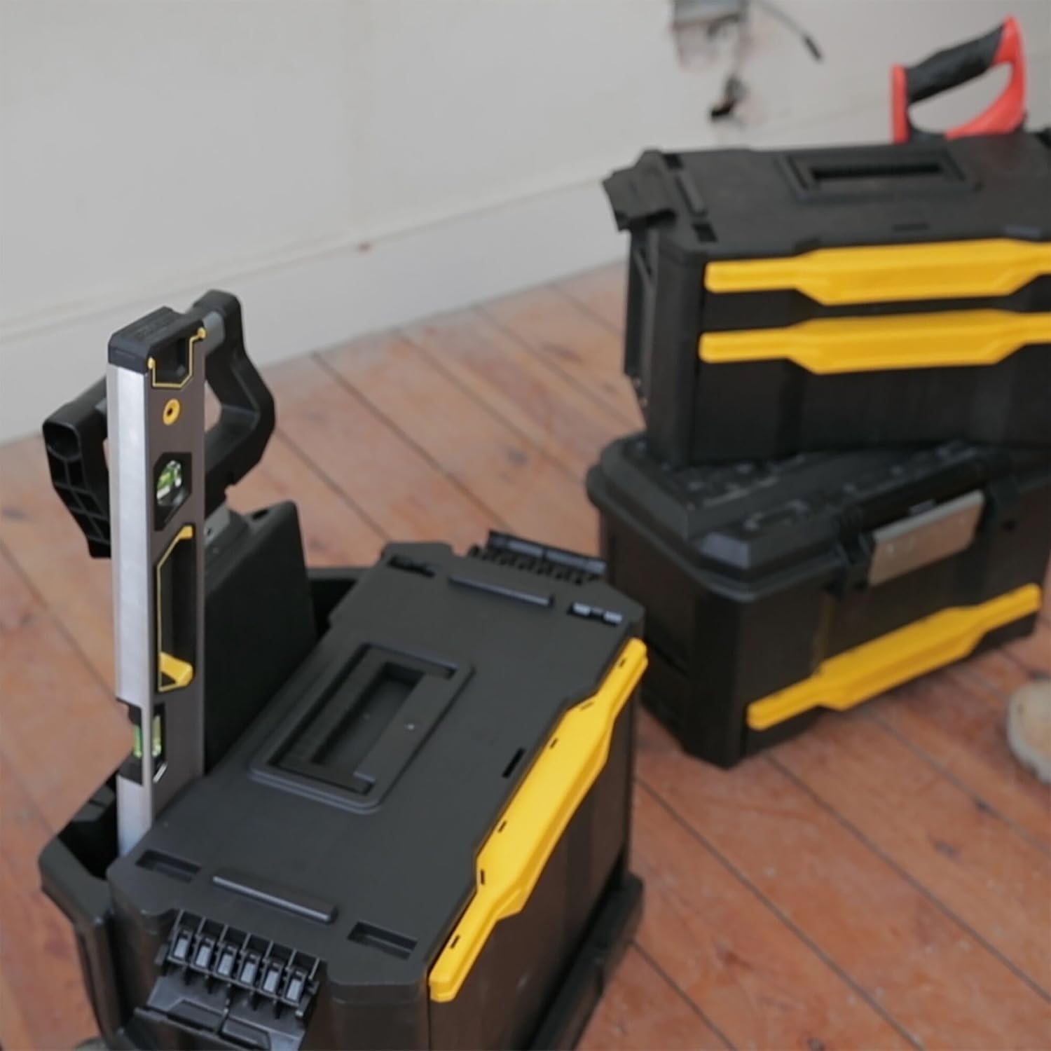 STANLEY Rolling Workshop Toolbox, Detachable Toolbox with Drawers, Flip Bin, Back Pocket, 7 Heavy Duty Wheels, 1-79-206