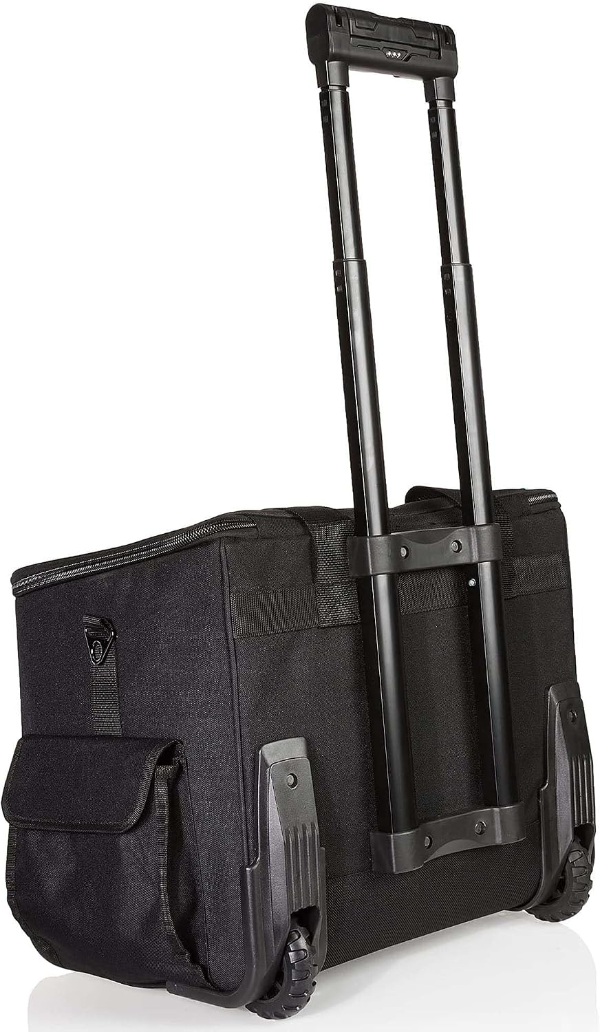 Amazon Basics Tool Storage Rolling Bag with LED Light, 20 Pockets, Adjustable Shoulder Strap, Black