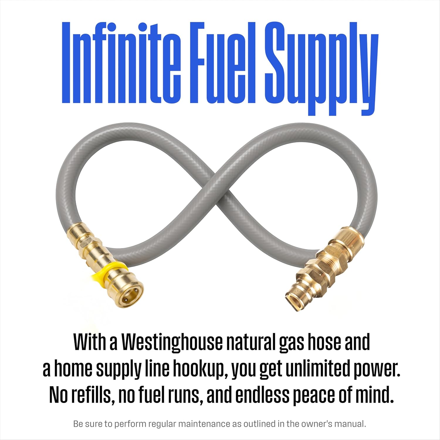 Westinghouse 25-Foot Natural Gas Hose with Adapter, 3/4-Inch Diameter, For Westinghouse Tri Fuel Generators