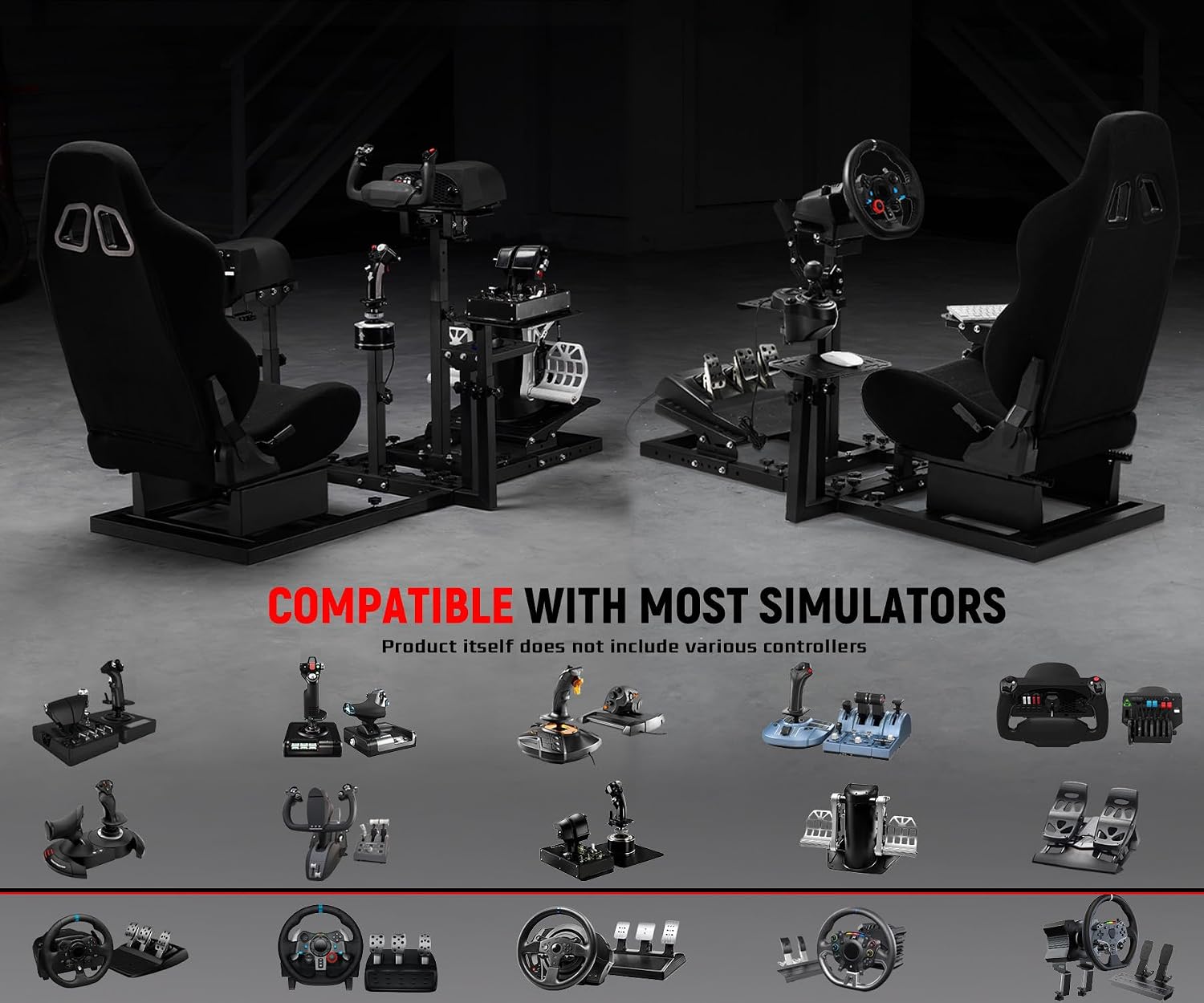Dardoo G920 Flight Simulator Cockpit Multifunctional with Seat Compatible with Logitech G923 G Saitek,for Thrustmaster T150 HOTAS Warthog, for PC, Excluding Wheel, Pedal, Handbrake, Throttle, Joystick