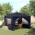 Blue Polyethylene Party Tent with Steel Frame 9.8ft x 9.8ft for Outdoor Events Shelter Canopy