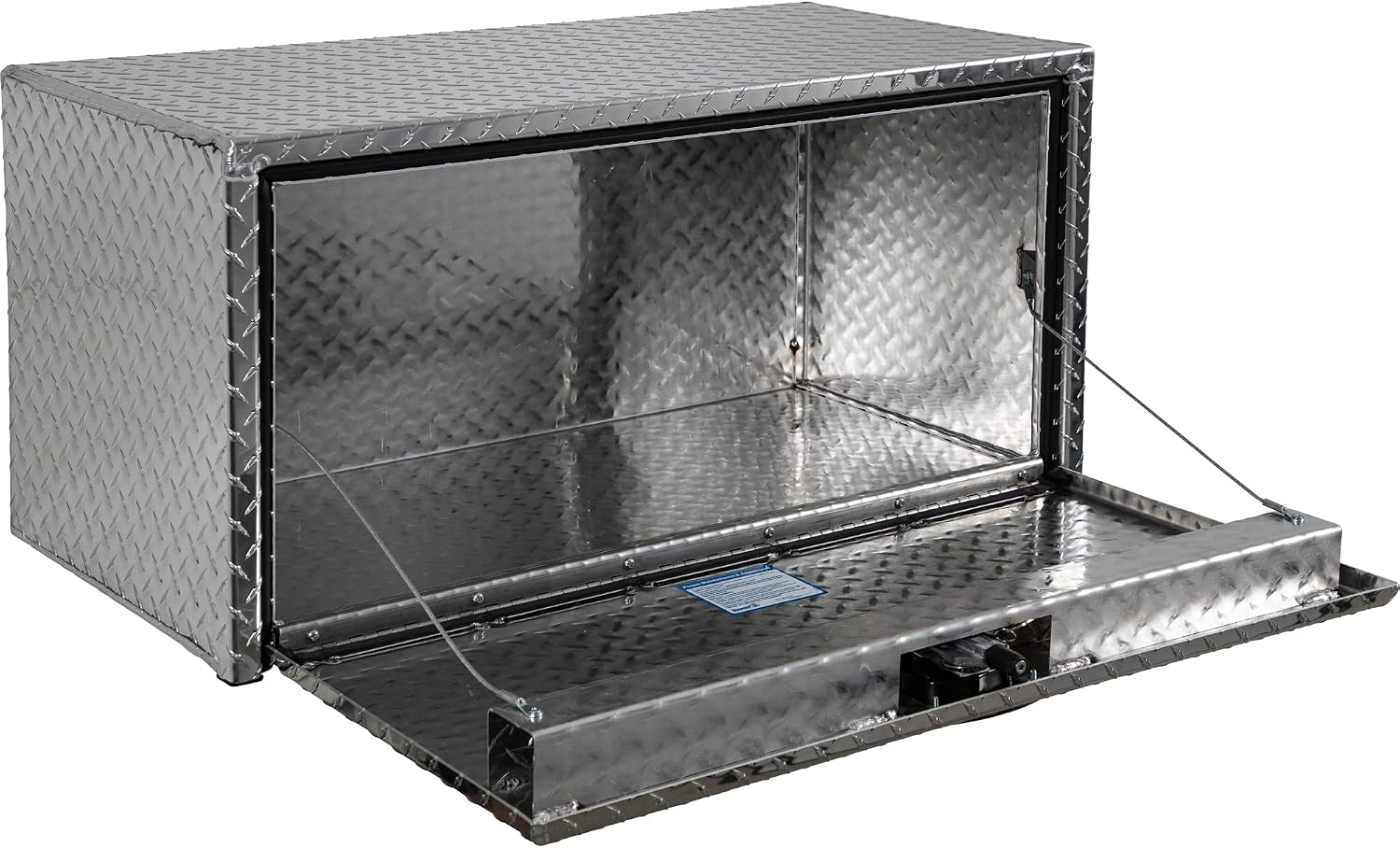 Buyers Products 1705105 Silver Diamond Tread Aluminum Underbody Truck Box with T-Handle Latch, 18 x 18 x 36 Inch, Durable Contractor Toolbox For Organization And Storage, Job Tool Chest