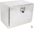 SCITOO 24 Inch Diamond Plate Truck Bed Tool Box,Aluminum Heavy Duty Crossover Storage for Most Full Size Pickups,Lockable Weatherproof Chest,Fits 24' Truck Beds,Easy Access to Load and Unload