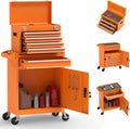 5-Drawer High Capacity Rolling Tool Chest, Removable Toolbox on Wheels Organizers, Lockable Tool Box Tool Storage Cabine with Drawers and Wheels for Workshop and Warehouse（5-Drawer, Orange）