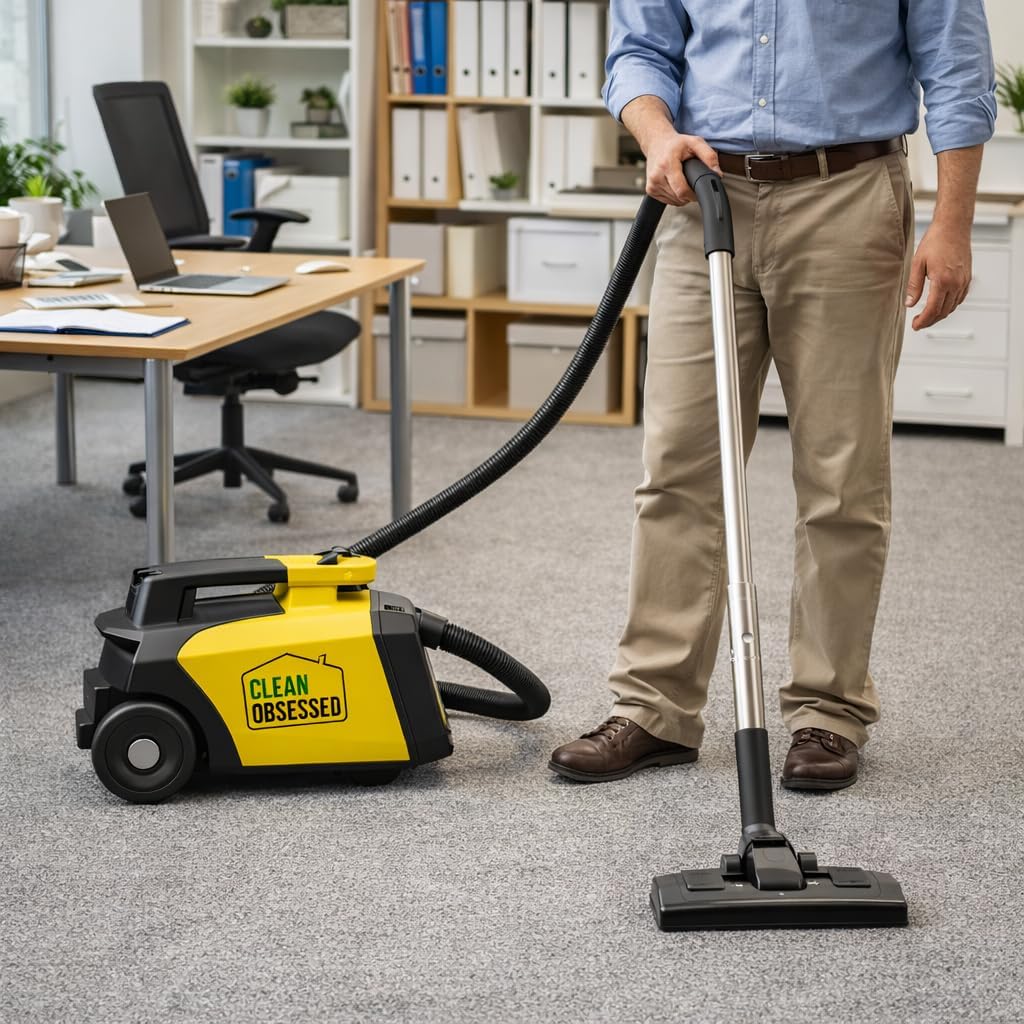 Clean Obsessed Lightweight Portable Commercial Canister Vacuum Cleaner for Carpet & Hard Floors – with 8-Piece Tool Kit, 27-Foot Power Cord & Adjustable Shoulder Strap - CO711