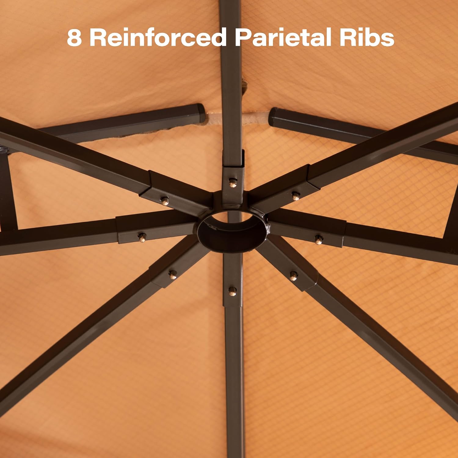 LAUSAINT HOME 10'x10' Patio Curved Gazebo Outdoor Canopy Tent, 2025 Party Tent Shelter with Expansion Bolts and Wind-Resistant Ropes for Patios, Garden, Backyard and Lawn, Khaki