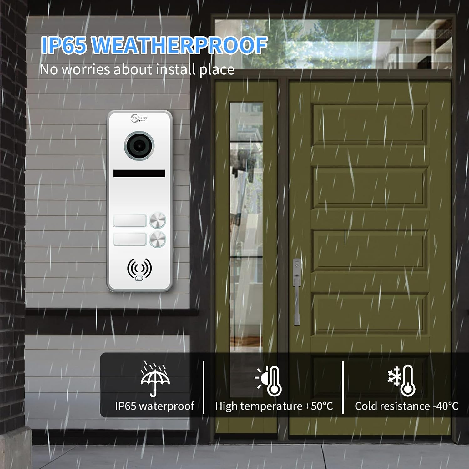 Wired Apartment Video Intercom System 2 Units 7 Inches Touch Monitor Wireless Wifi Video Doorbell System,Video Door Phone Kit,Indoor Outdoor Support Monitoring, Unlock, Dual Way Intercom for Home