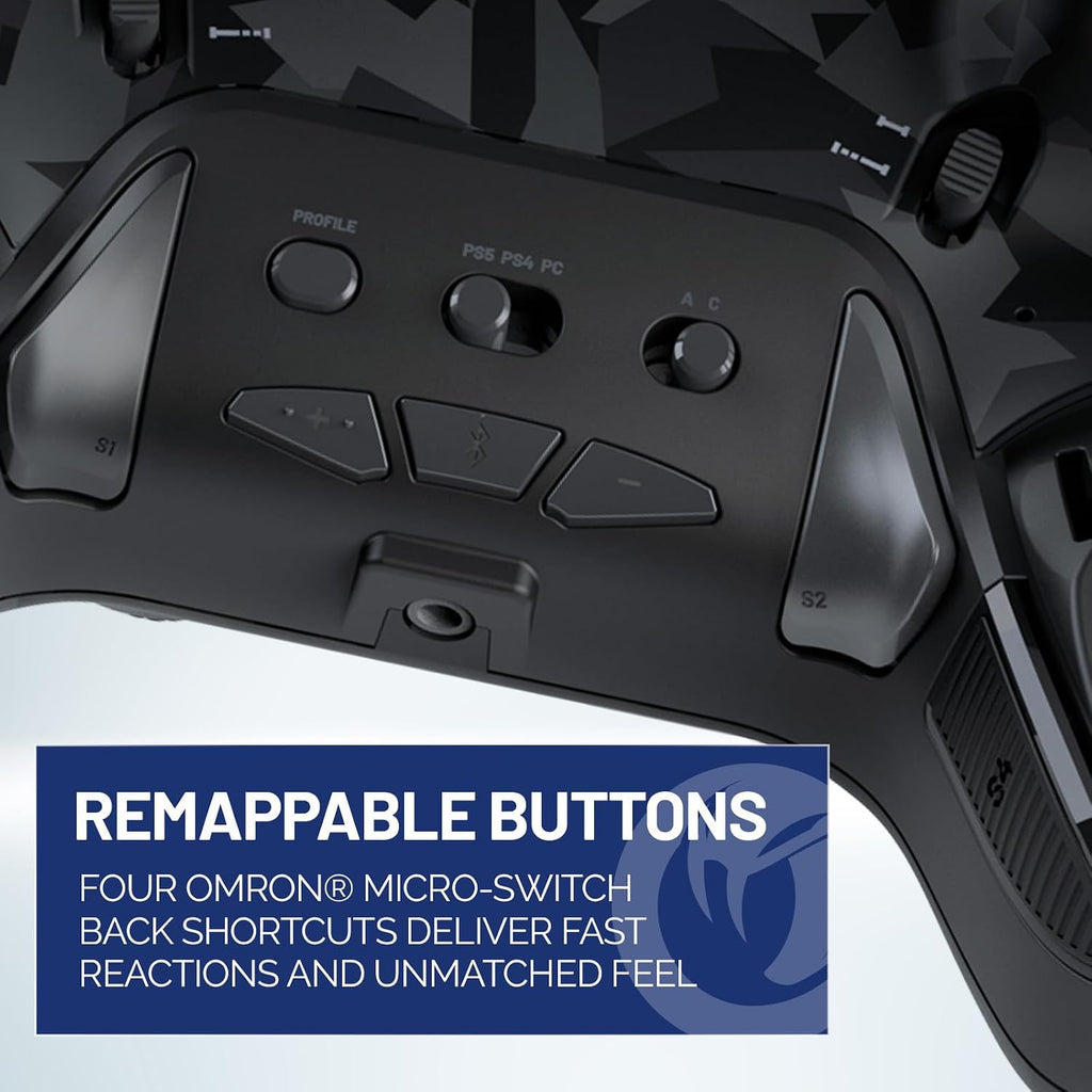 NACON Revolution 5 Pro Officially Licensed PlayStation Wireless Gaming Controller for PS5 / PS4 / PC - Hall Effect, Trigger Stops, Mappable Buttons, Bluetooth Audio - Urban Camo