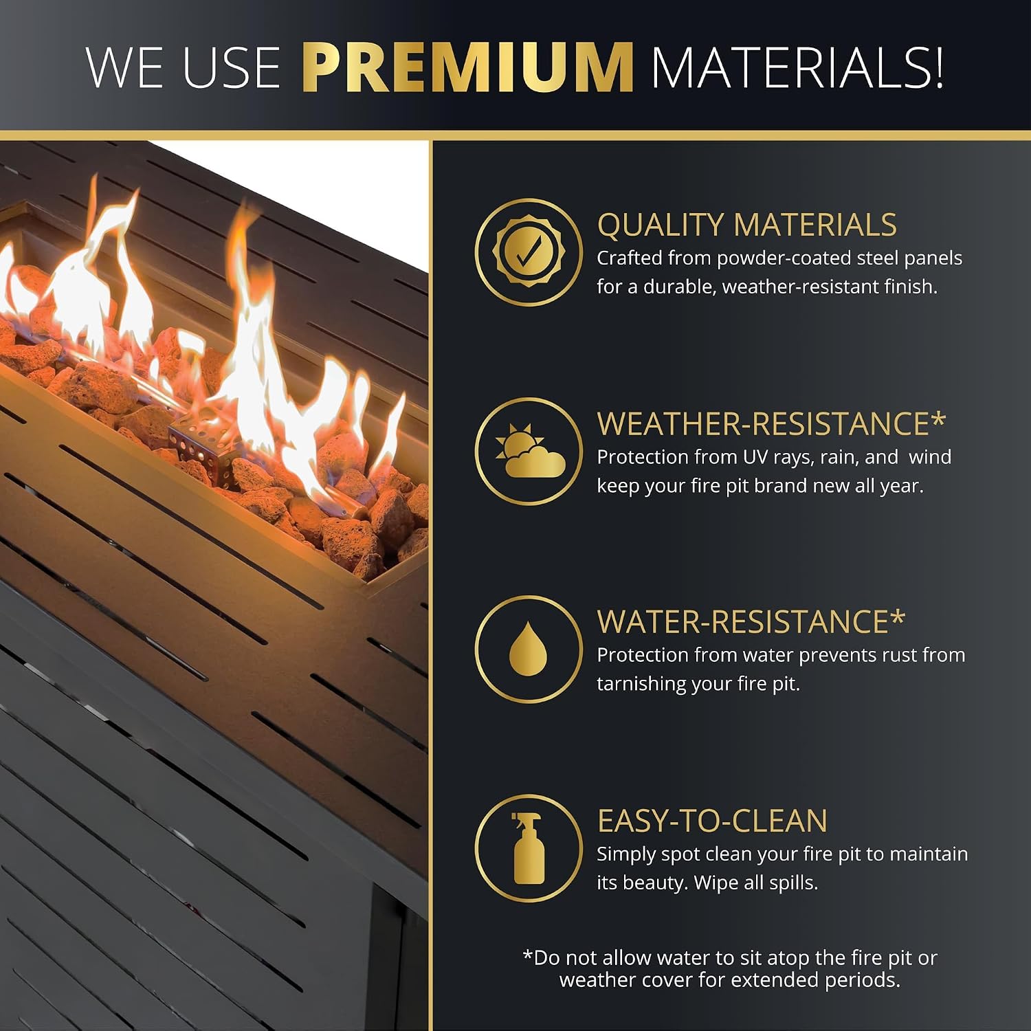 42' Outdoor Propane Fire Pit Table, Gas Fire Pits with Lava Rock Waterproof Cover and Removable Lid for Outside Gatherings Parties on Patio Deck Garden Backyard Balcony 50000 BTU, CSA Certified